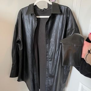 Oversized Leather Jacket